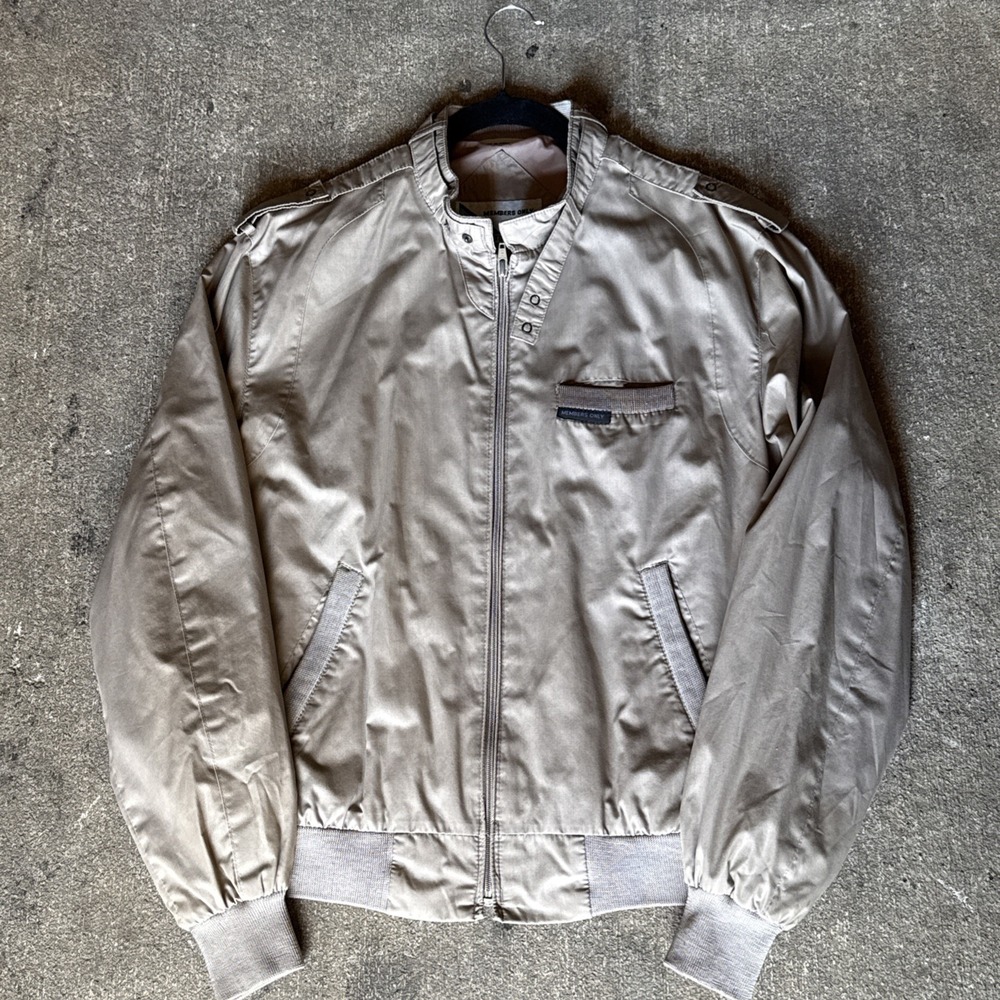 Vintage Members Only Jacket Size 42 by Europe Craft Brown Full Zip Bomber Coat